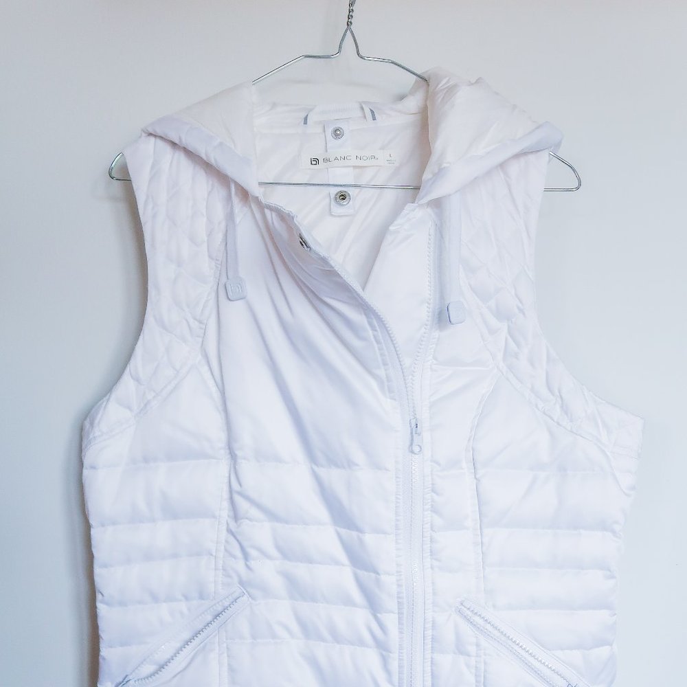 Blanc Noir Quilted Zipper Moto Vest - Brand New